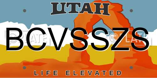 BCVSSZS Utah License Plate
