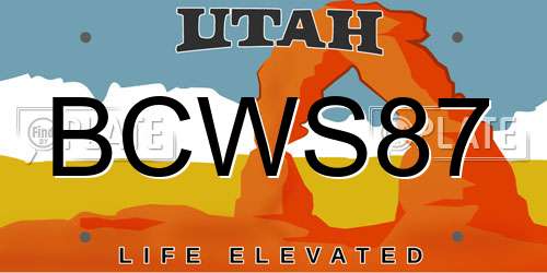 BCWS87 Utah License Plate
