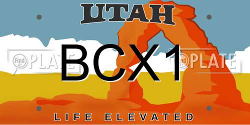 BCX1 Utah License Plate