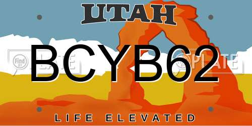 BCYB62 Utah License Plate