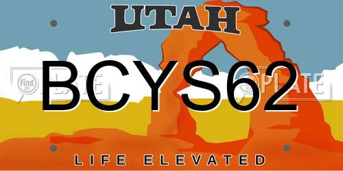 BCYS62 Utah License Plate