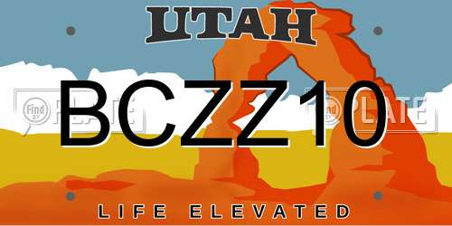 BCZZ10 Utah License Plate