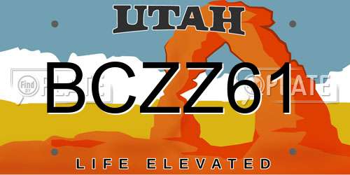 BCZZ61 Utah License Plate