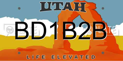BD1B2B Utah License Plate
