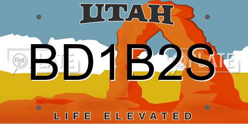 BD1B2S Utah License Plate