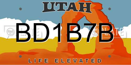 BD1B7B Utah License Plate