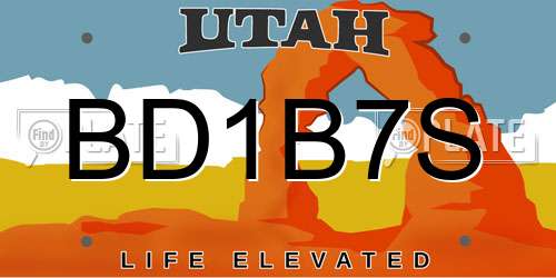BD1B7S Utah License Plate