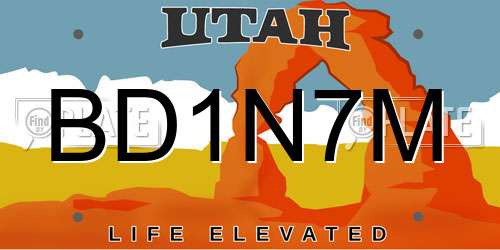 BD1N7M Utah License Plate