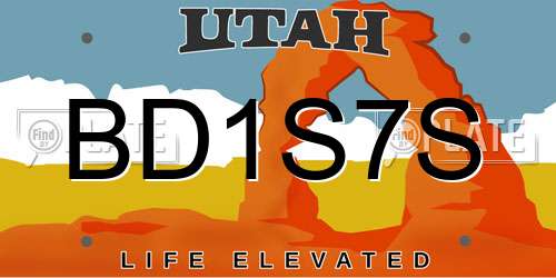 BD1S7S Utah License Plate
