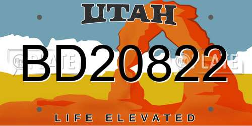 BD20822 Utah License Plate
