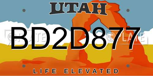 BD2D877 Utah License Plate
