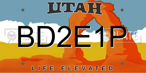 BD2E1P Utah License Plate