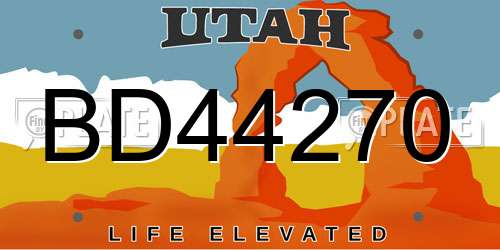BD44270 Utah License Plate