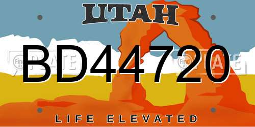 BD44720 Utah License Plate
