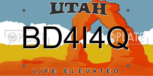 BD4I4Q Utah License Plate