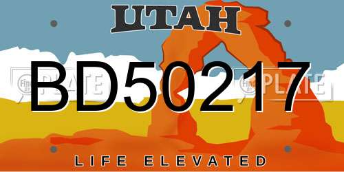 BD50217 Utah License Plate