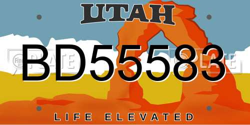 BD55583 Utah License Plate