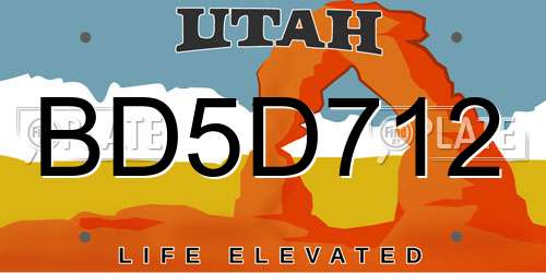 BD5D712 Utah License Plate