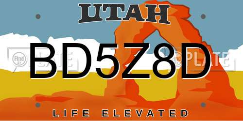 BD5Z8D Utah License Plate