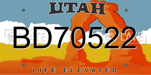BD70522 Utah License Plate