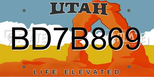 BD7B869 Utah License Plate