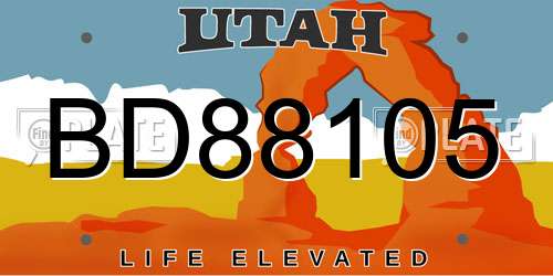 BD88105 Utah License Plate