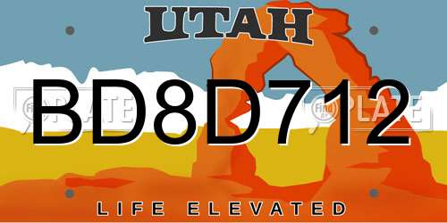 BD8D712 Utah License Plate