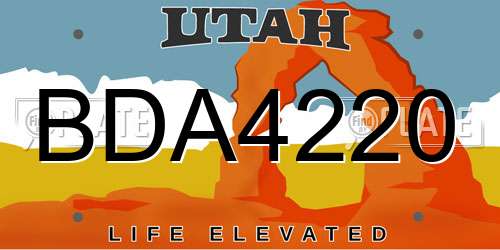 BDA4220 Utah License Plate
