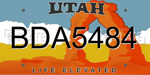 BDA5484 Utah License Plate