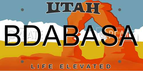 BDABASA Utah License Plate