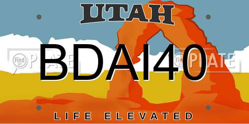 BDAI40 Utah License Plate