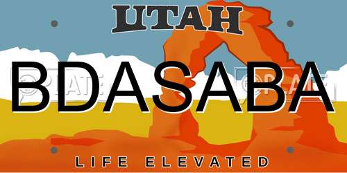 BDASABA Utah License Plate