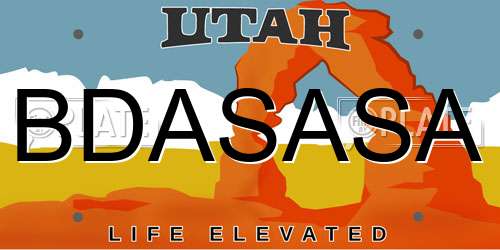 BDASASA Utah License Plate
