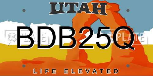 BDB25Q Utah License Plate