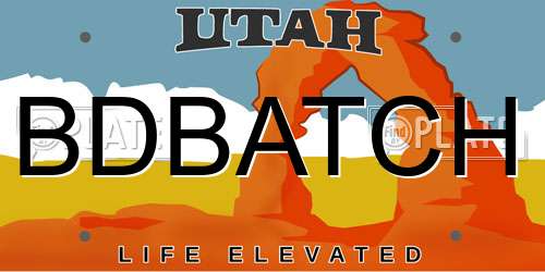 BDBATCH Utah License Plate