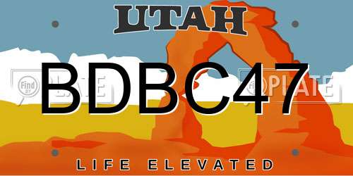 BDBC47 Utah License Plate