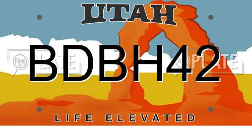 BDBH42 Utah License Plate