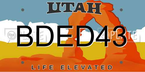 BDED43 Utah License Plate