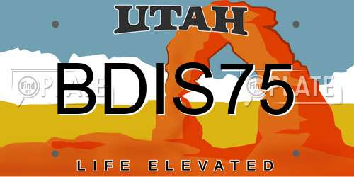 BDIS75 Utah License Plate