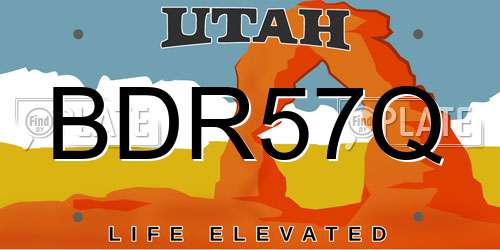 BDR57Q Utah License Plate
