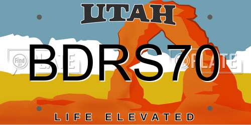 BDRS70 Utah License Plate