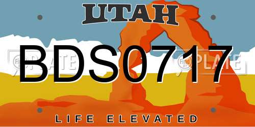 BDS0717 Utah License Plate