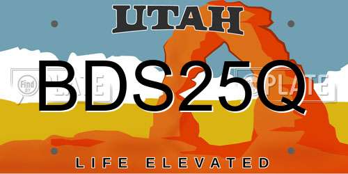 BDS25Q Utah License Plate