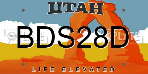 BDS28D Utah License Plate