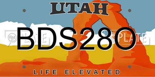 BDS28O Utah License Plate
