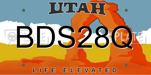BDS28Q Utah License Plate