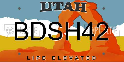 BDSH42 Utah License Plate