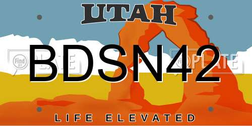 BDSN42 Utah License Plate