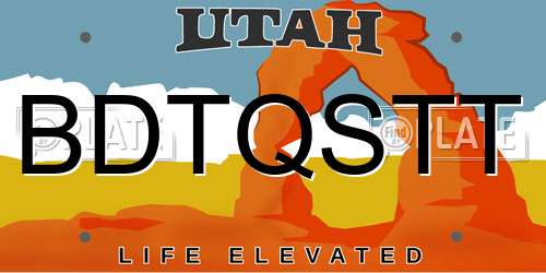 BDTQSTT Utah License Plate