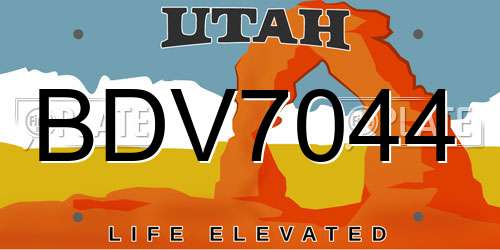 BDV7044 Utah License Plate